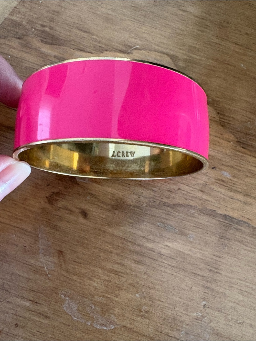 J. Crew Hot Pink Enamel and Gold-Tone Cuff Bracelet